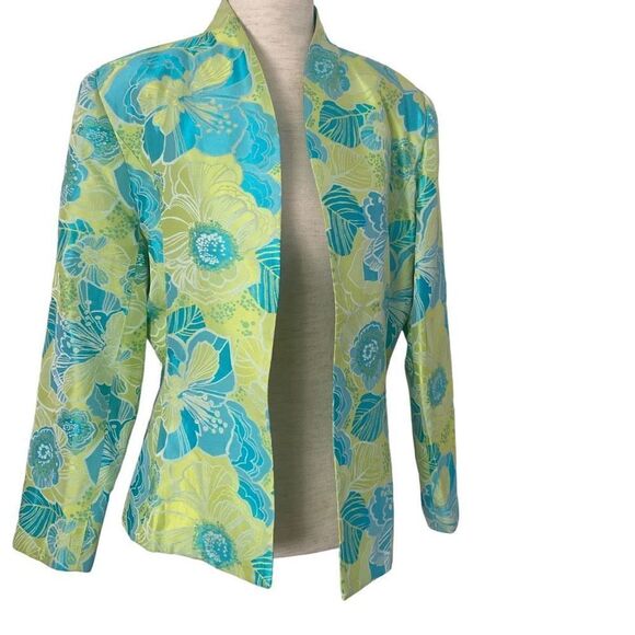 Flores And Flores Green And Blue Floral Blazer Lined SZ 100 Bright, MY23 - Picture 8 of 11
